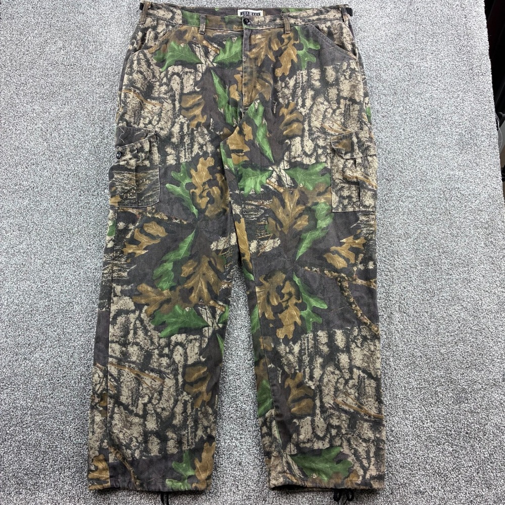 Vintage Jerzees Outdoors Camo Cargo Pants Mens XL Brown Bigwoods Cotton Hunting